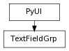 digraph inheritance0592c86ee0 {
rankdir=TB;
ranksep=0.15;
nodesep=0.15;
size="8.0, 12.0";
  "TextFieldGrp" [fontname=Vera Sans, DejaVu Sans, Liberation Sans, Arial, Helvetica, sans,URL="#pymel.core.uitypes.TextFieldGrp",style="setlinewidth(0.5)",height=0.25,shape=box,fontsize=8];
  "PyUI" -> "TextFieldGrp" [arrowsize=0.5,style="setlinewidth(0.5)"];
  "PyUI" [fontname=Vera Sans, DejaVu Sans, Liberation Sans, Arial, Helvetica, sans,URL="pymel.core.uitypes.PyUI.html#pymel.core.uitypes.PyUI",style="setlinewidth(0.5)",height=0.25,shape=box,fontsize=8];
}