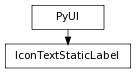 digraph inheritance8507059d5f {
rankdir=TB;
ranksep=0.15;
nodesep=0.15;
size="8.0, 12.0";
  "IconTextStaticLabel" [fontname=Vera Sans, DejaVu Sans, Liberation Sans, Arial, Helvetica, sans,URL="#pymel.core.uitypes.IconTextStaticLabel",style="setlinewidth(0.5)",height=0.25,shape=box,fontsize=8];
  "PyUI" -> "IconTextStaticLabel" [arrowsize=0.5,style="setlinewidth(0.5)"];
  "PyUI" [fontname=Vera Sans, DejaVu Sans, Liberation Sans, Arial, Helvetica, sans,URL="pymel.core.uitypes.PyUI.html#pymel.core.uitypes.PyUI",style="setlinewidth(0.5)",height=0.25,shape=box,fontsize=8];
}