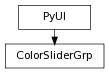 digraph inheritance9e2a3ec60d {
rankdir=TB;
ranksep=0.15;
nodesep=0.15;
size="8.0, 12.0";
  "ColorSliderGrp" [fontname=Vera Sans, DejaVu Sans, Liberation Sans, Arial, Helvetica, sans,URL="#pymel.core.uitypes.ColorSliderGrp",style="setlinewidth(0.5)",height=0.25,shape=box,fontsize=8];
  "PyUI" -> "ColorSliderGrp" [arrowsize=0.5,style="setlinewidth(0.5)"];
  "PyUI" [fontname=Vera Sans, DejaVu Sans, Liberation Sans, Arial, Helvetica, sans,URL="pymel.core.uitypes.PyUI.html#pymel.core.uitypes.PyUI",style="setlinewidth(0.5)",height=0.25,shape=box,fontsize=8];
}
