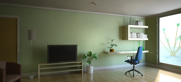 ポータル ライトと 3 度の拡散バウンスを使用