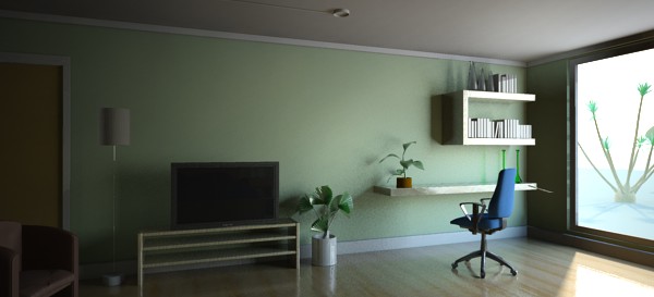 ポータル ライトによって、無償で 1 度バウンスする空のライティング